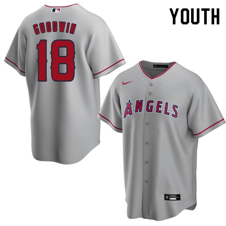 Nike Youth #18 Brian Goodwin Los Angeles Angels Baseball Jerseys Sale-Gray